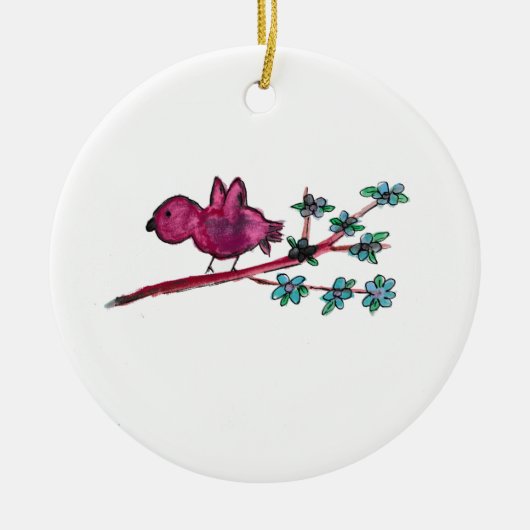 Red Bird Keramik Ornament (Vorne)