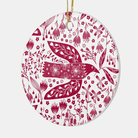 Red Bird Keramik Ornament (Links)