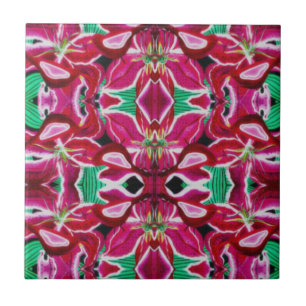 Red Bird Lily Tile Fliese