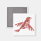 Red Bird-Magnet Magnet (Vorderseite/Rückseite)