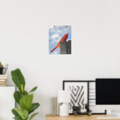 Red Bird mit Psalms Hope Bible Verse Poster (Heimbüro)