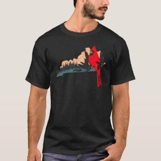 Red Bird On A Branch T-Shirt