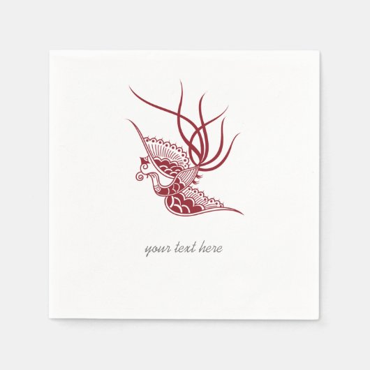Red Bird Party Paper Napkin Set Serviette (Vorderseite)