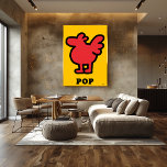 Red Bird Pop Art - Cartoon Tierische Silhouette Poster<br><div class="desc">Dieses Rot-Vogel-Pop-Kunstposter zeigt eine spielerische Silhouette auf einem hellgelben Hintergrund. Mit fetten Linien und einem minimalistischen Cartoon-Stil ist es Teil der Pop Animal Collection, die sich perfekt für farbenfrohe Innenräume und Pop-Kunstliebhaber eignet.</div>