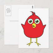 Red Bird Postkarte (Vorne/Hinten)