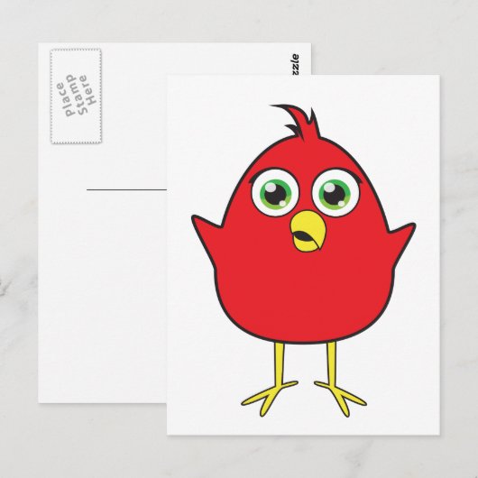 Red Bird Postkarte (Vorne/Hinten)