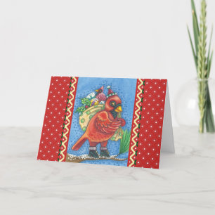 RED BIRD SANTA, GOOD CHEER CHRISTMAS KARDINAL FEIERTAGSKARTE