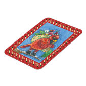 RED BIRD SANTA, GOOD CHEER CHRISTMAS KARDINAL MAGNET (Linke Seite)