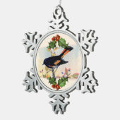 Red Bird Snowflake Pewter Weihnachtsschmuck Schneeflocken Zinn-Ornament (Rechts)