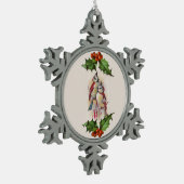 Red Bird Snowflake Pewter Weihnachtsschmuck Schneeflocken Zinn-Ornament (Links)