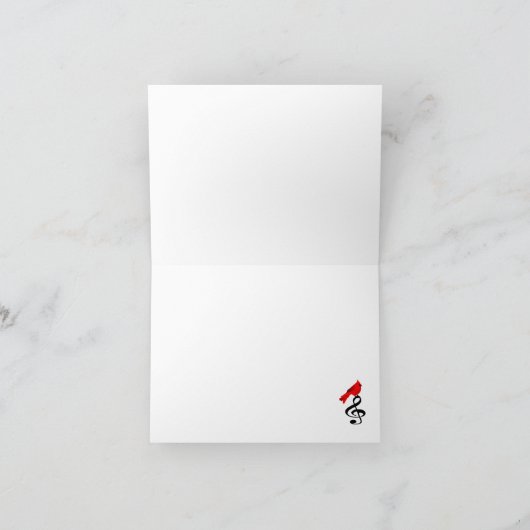 Red Bird und Musiknote Card Karte (Innenseite)