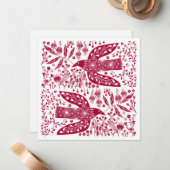 Red Bird Weihnachten Mitteilungskarte (Vorderseite/Rückseite Beispiel)