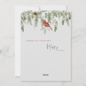 Red Bird Winter Foliage Foto Weihnachten (Rückseite)