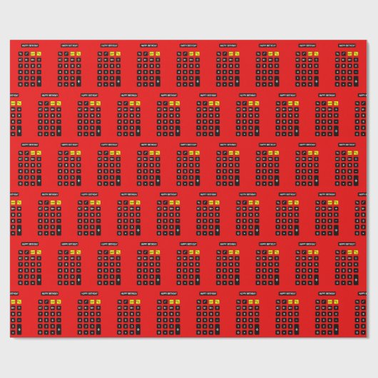 Red Birthday Calculator Geschenkpapier (Flach)