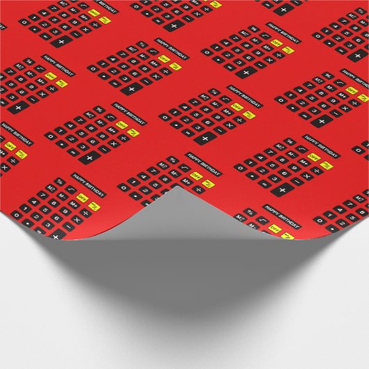 Red Birthday Calculator Geschenkpapier (Ecke)