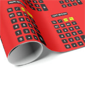 Red Birthday Calculator Geschenkpapier (Rolleneckpunkt)