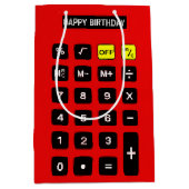 Red Birthday Calculator Mittlere Geschenktüte (Vorderseite)