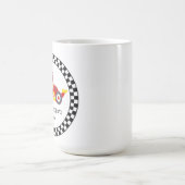 Red Birthday Dinosaurier Rennfahrer Kindername Kaffeetasse (Mittel)