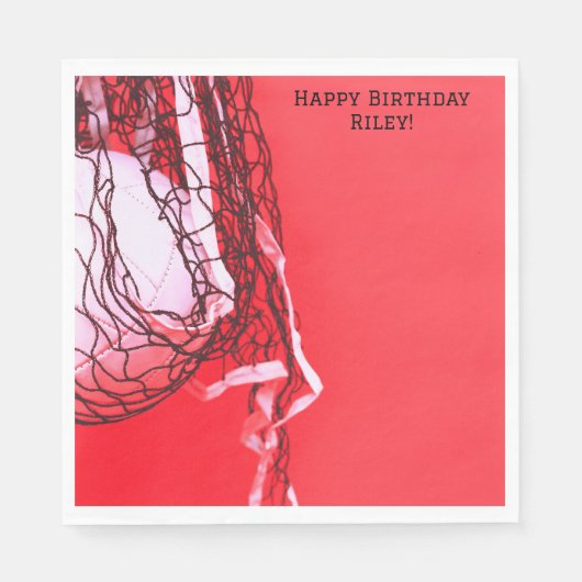 Red Birthday Net & Volleyball Serviette (Vorderseite)