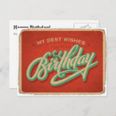 Red Birthday Postkarte (Vorne/Hinten)