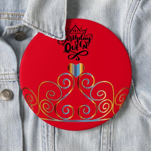 Red Birthday Queen Button (Beispiel)