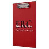 Red Black 3-Letter Logo Monogram clipboard Klemmbrett (Links)