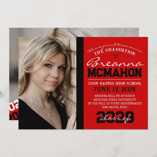 Red & Black Abschluss 2 Foto Ankündigung