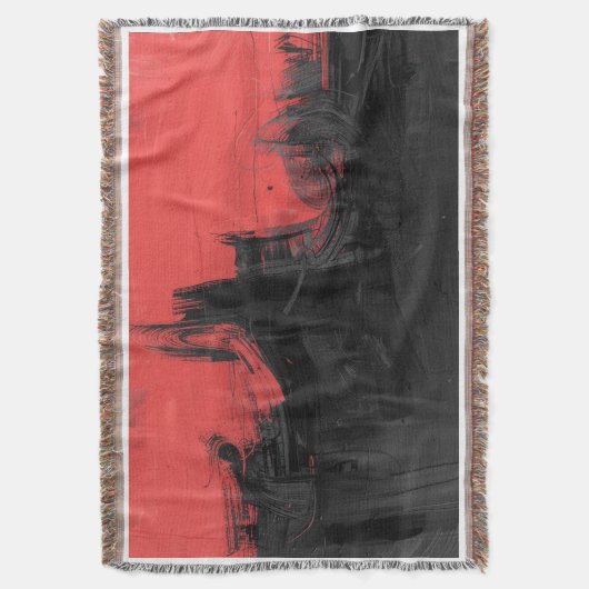 Red & Black Abstract Expressionism Art Decke (Vorderseite Vertikal)