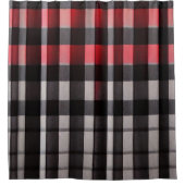 Red Black Abstrakte Karierte Kollektion Duschvorhang (Vorderseite)