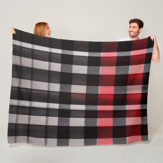 Red Black Abstrakte Karierte Kollektion Fleecedecke (Beispiel)