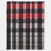 Red Black Abstrakte Karierte Kollektion Fleecedecke (Vorderseite)