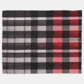 Red Black Abstrakte Karierte Kollektion Fleecedecke (Vorderseite (Horizontal))