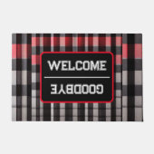 Red Black Abstrakte Karierte Kollektion Fußmatte (Vorderseite)