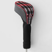 Red Black Abstrakte Karierte Kollektion Golf Headcover (angewinkelt)