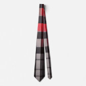 Red Black Abstrakte Karierte Kollektion Krawatte (Vorderseite)