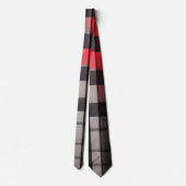 Red Black Abstrakte Karierte Kollektion Krawatte (Rückseite)