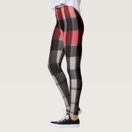 Red Black Abstrakte Karierte Kollektion Leggings