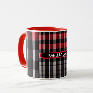 Red Black Abstrakte Karierte Kollektion Tasse