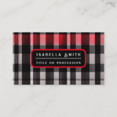 Red Black Abstrakte Karierte Kollektion Visitenkarte (Vorderseite)
