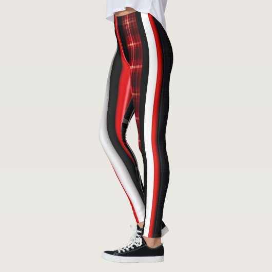 Red Black Abstrakte Karierte TrendCollection Leggings (Links)