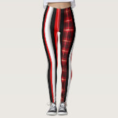 Red Black Abstrakte Karierte TrendCollection Leggings (Vorderseite)