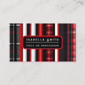 Red Black Abstrakte Karierte TrendCollection Visitenkarte (Vorderseite)