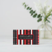 Red Black Abstrakte Karierte TrendCollection Visitenkarte (Stehend Vorderseite)
