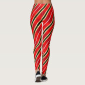 Red Black and Gold Aerobic Workout Leggings (Rückseite)
