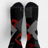 Red Black and Gray Geometric Socken (Oben)