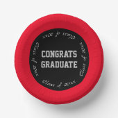 Red Black and Gray Glückwunschs Graduate Class of Pappteller (Vorderseite)