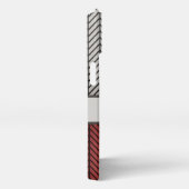 Red Black and Grey Black Masculine Chevron Pattern iPhone Hülle (Rechte Seite)