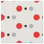 Red Black and Grey Polka Dot Fabric Stoff (Nahaufnahme)