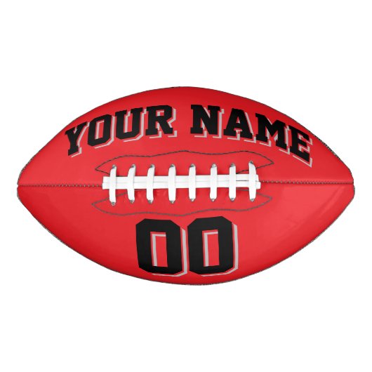 RED BLACK AND SILVER GRAU Custom Football (Vorderseite)