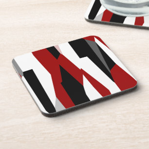 Red black and white abstract   getränkeuntersetzer